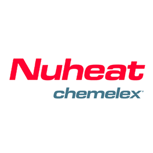 Chemelex_Nuheat_Logo_050826_300x300 Nuheat and chemelex logo with 'Nuheat' in red and 'chemelex' in blue.