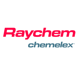Chemelex_Raychem_Logo_050826_300x300 Raychem and chemelex logos, Raychem in red above chemelex in blue.