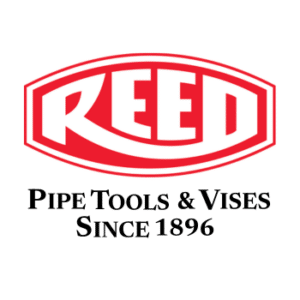 Reed logo: red oval emblem with the word REED, followed by the tagline 'Pipe Tools & Vises Since 1896'