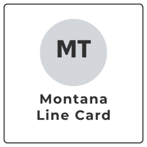 Montana Line Card branding with a gray circle containing 'MT' above the text 'Montana Line Card'.